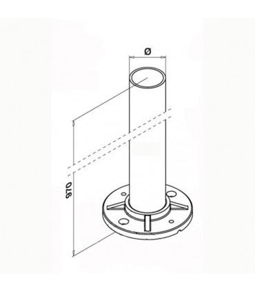 Poteau Ø42,4mm en INOX316 à percer ou tarauder