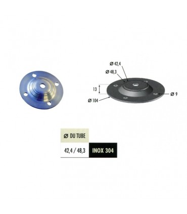 Platine de fixation pour poteau INOX304