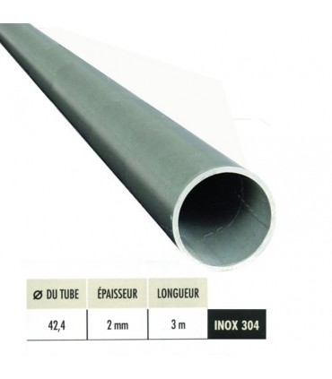 Tube rond INOX304 Ø42,4mm brossé grain 320