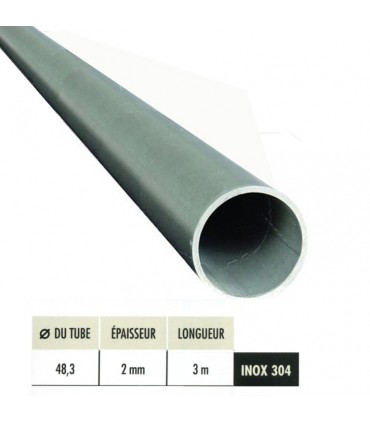 Tube rond INOX304 Ø48,3mm brossé grain 320