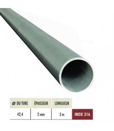 Tube rond INOX316 Ø42,4mm brossé grain 320