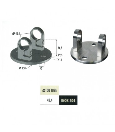 Platine ronde et anneaux de serrage INOX304