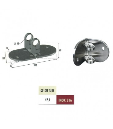Platine articulée et anneaux de serrage INOX316
