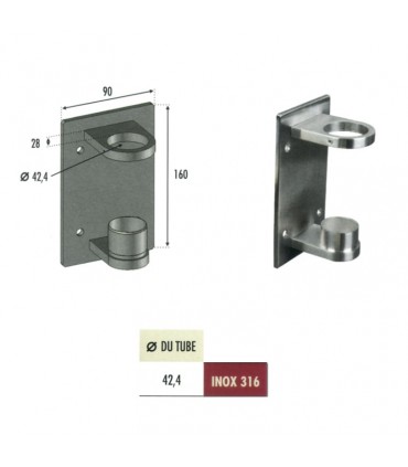 Platine support et anneau de serrage large INOX316