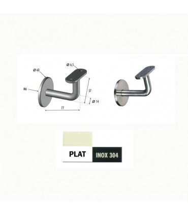 Equerre de rampe - Support mural fixe pour rampe plate INOX304