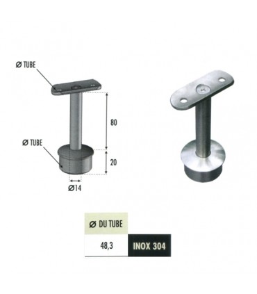 Support de main courante Ø48,3mm INOX304