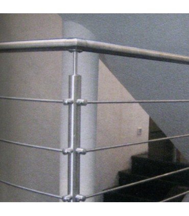 Support fixe d'angle 90° pivotant de main courante Ø48,3mm INOX304