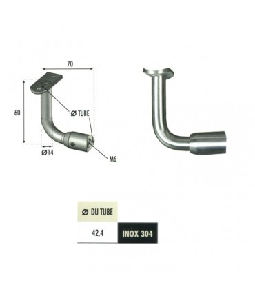 Support déporté de main courante Ø42,4mm INOX304