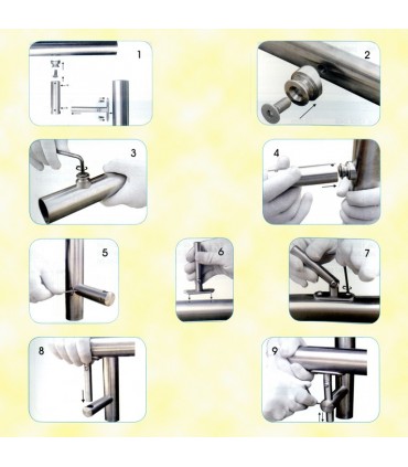 Support déporté de main courante Ø42,4mm INOX304