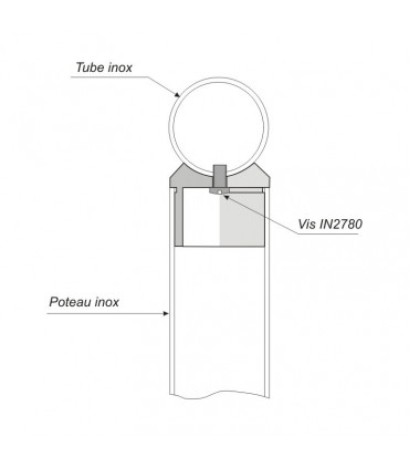 Support de main courante Ø48,3mm INOX304