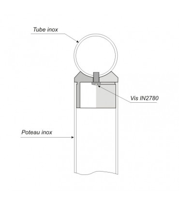 Support de main courante Ø42,4mm INOX316