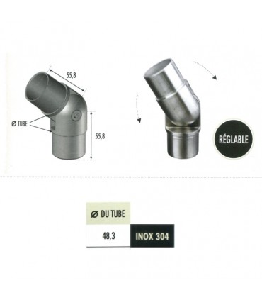 Connecteur orientable Ø48,3mm INOX304