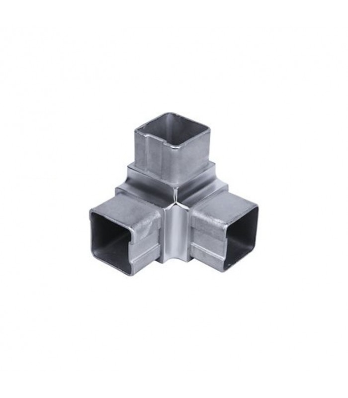 Connecteur 3 axes de tube carré 40x40mm INOX316