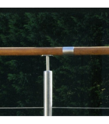 Connecteur union droit Ø42,4mm INOX304 pour rampes en bois