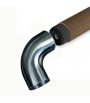 Connecteur coude 90° Ø42,4mm INOX304 pour rampes en bois