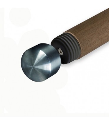Finition embout plat Ø42,4mm INOX316 pour rampes en bois