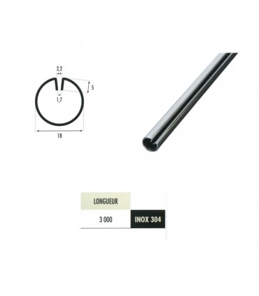 Profil d'encadrement Ø18mm pour tôle 3m INOX304
