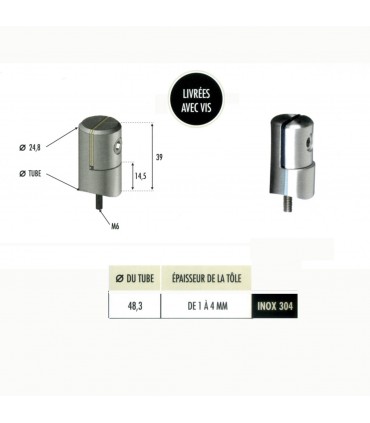 Pince à tôle Ø48mm pour plaque épaisseur 1 à 4mm INOX304