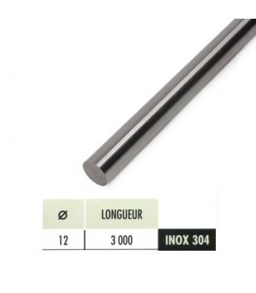 Rond plein INOX304 Ø12mm brossé grain 320