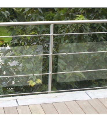 Connecteur en applique pour plexi épr 8mm et rond Ø10mm