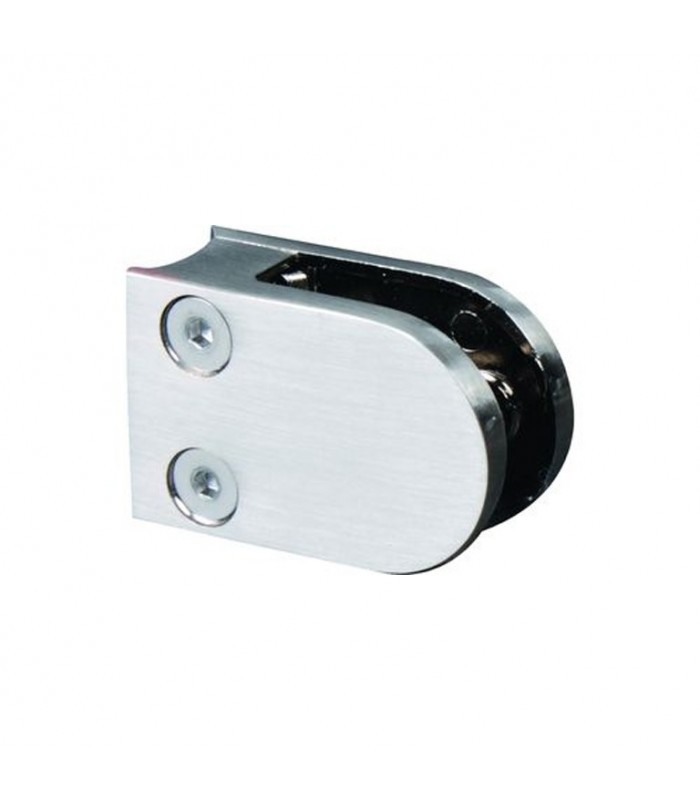 Pince à verre ronde 41mm en zamac brossé pour rond Ø18mm