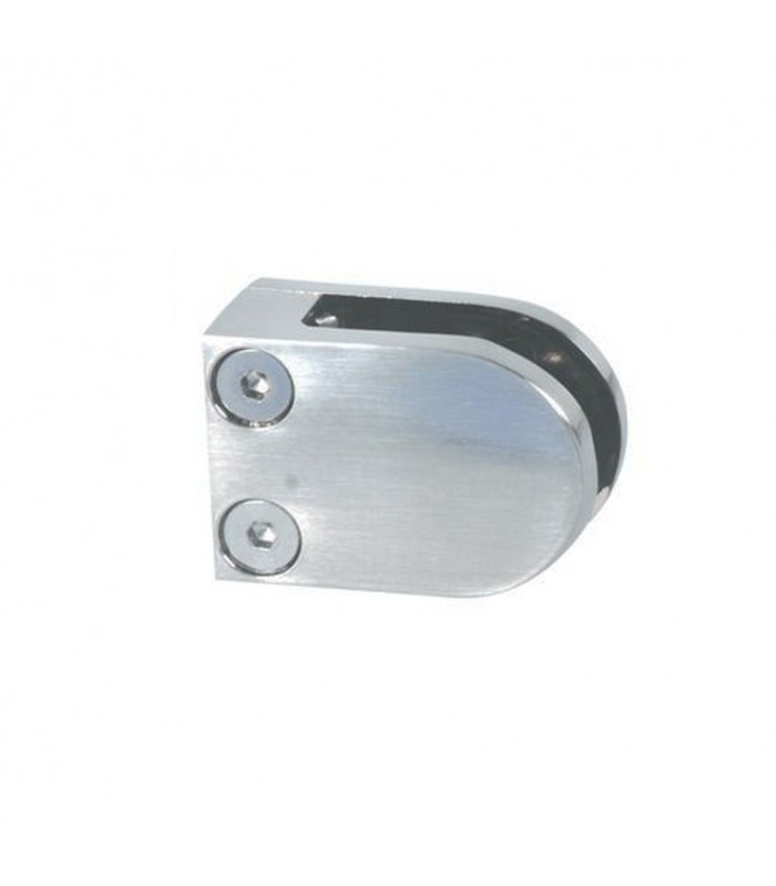 Pince à verre ronde 41mm en zamac brossé pour plat