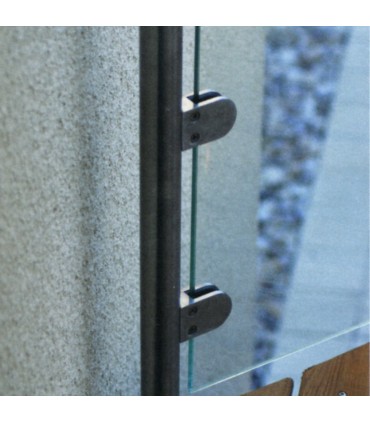 Pince à verre ronde 41mm en zamac brossé pour plat