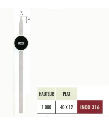 Poteau de départ acier INOX316 hauteur 1m