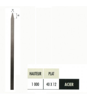 Poteau de départ acier doux hauteur 1m