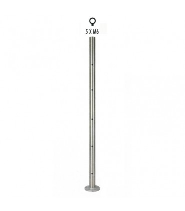 Poteau Ø42,4mm départ ou intermédiaire taraudé montage câble ou rond plein INOX316