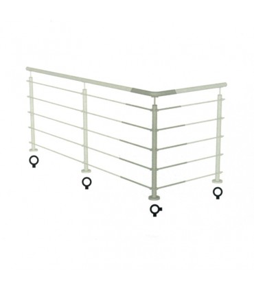 Poteau Ø42,4mm d'angle taraudé montage câble ou rond plein INOX316