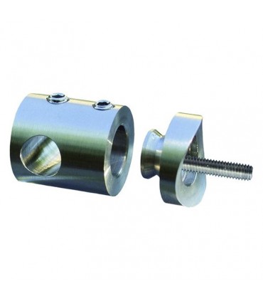 Connecteur en applique pour rond Ø14mm et tube Ø48,3mm