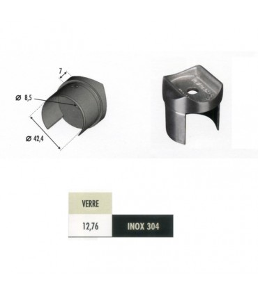 Connecteur de main courante inox 304 ronde Ø42,4mm et tube inox