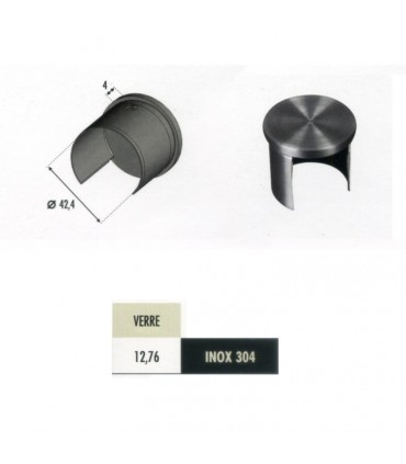 Bouchon de main courante inox 304 rond Ø42,4mm