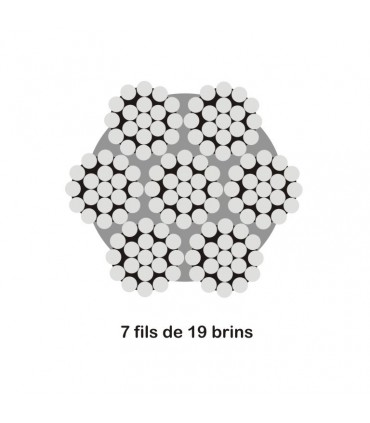 Câble rond acier inoxydable 316 Ø4mm
