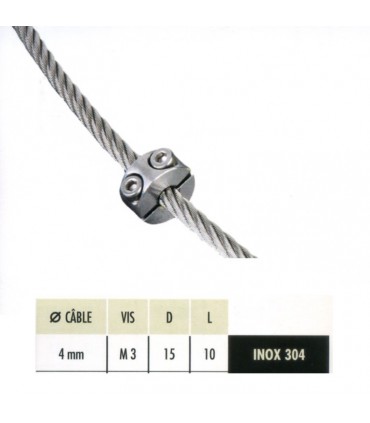 Anneau de blocage pour câble acier inoxydable 304 Ø4mm