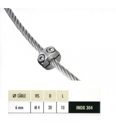 Anneau de blocage pour câble acier inoxydable 304 Ø6mm