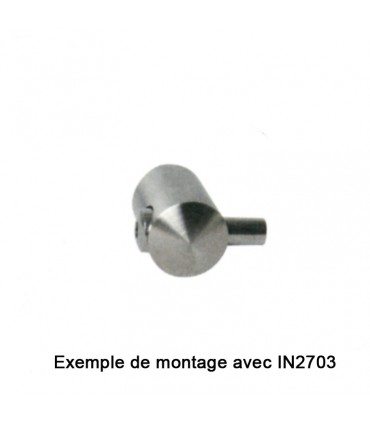 Connecteur en applique gauche pour câble Ø4mm sur tube