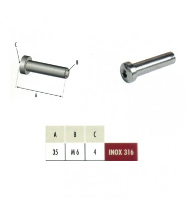 Départ taraudé M6 pour connecteur en applique  pour câble