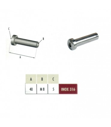 Départ taraudé M8 pour connecteur en applique  pour câble