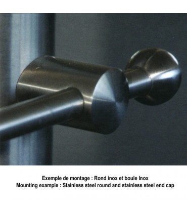 Connecteur en applique pour rond Ø14mm et tube Ø48,3mm