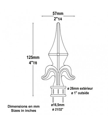 Pointe de lance lys 125