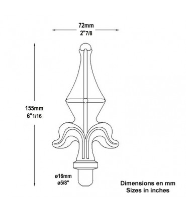 Pointe de lance lys 155