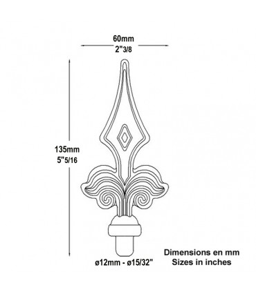 Pointe de lance lys 135