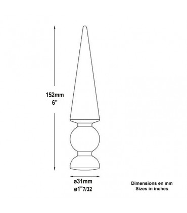 Pointe de lance effilée embase 31mm