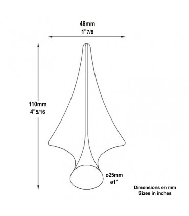 Pointe de lance triangle hauteur 110mm