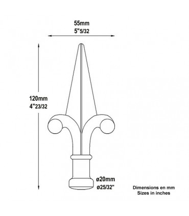 Pointe de lance rétro 120mm
