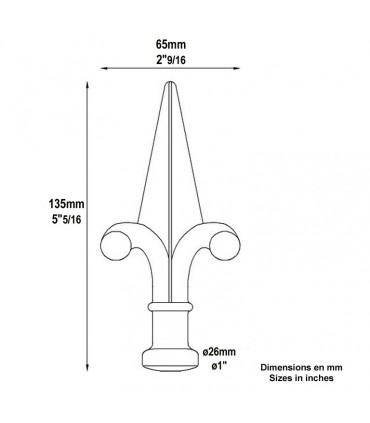 Pointe de lance rétro 135mm