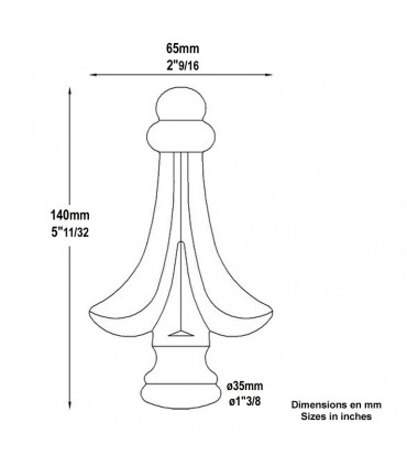 Pointe de lance galbée 140mm