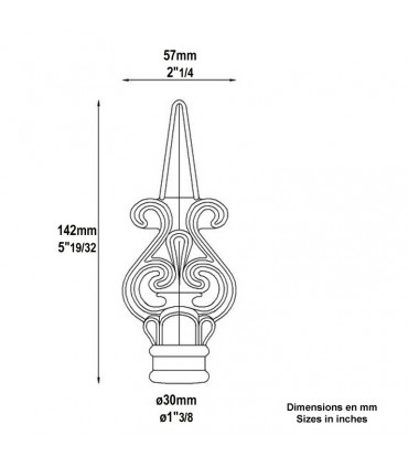 Pointe de lance massive 142mm